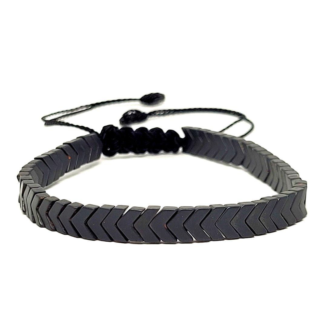 Pulsera De Hematita Para Hombre Y Mujer – Elástica, Ajustable, Promueve Equilibrio Y Confianza