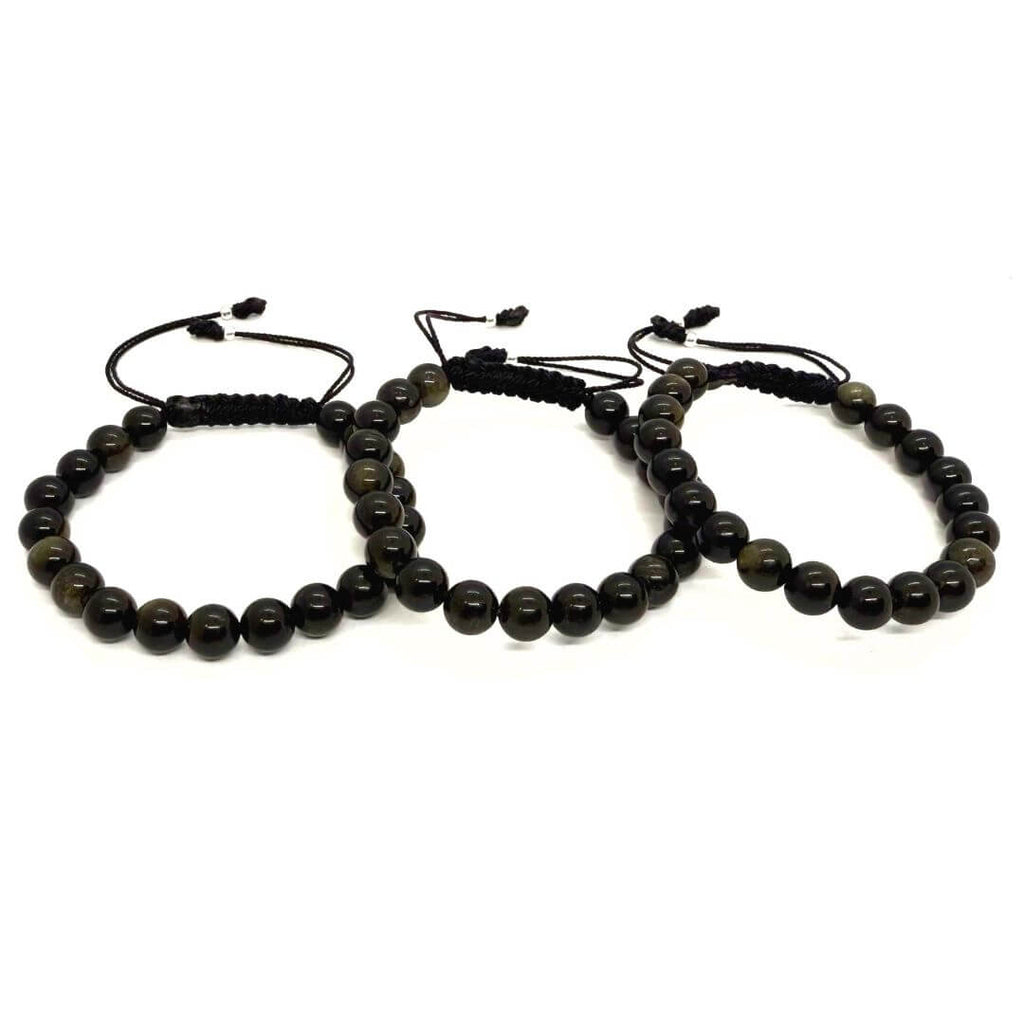3 Pulseras de Obsidiana Dorada R