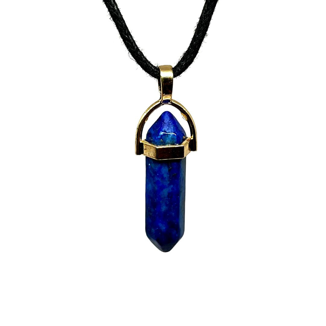 Collar con Dije de Lapislázuli en Forma de Punta de Lápiz