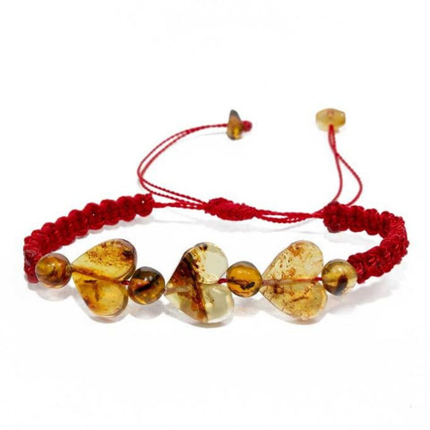 Pulsera de 3 Corazones de Ámbar de Chiapas Multiamor