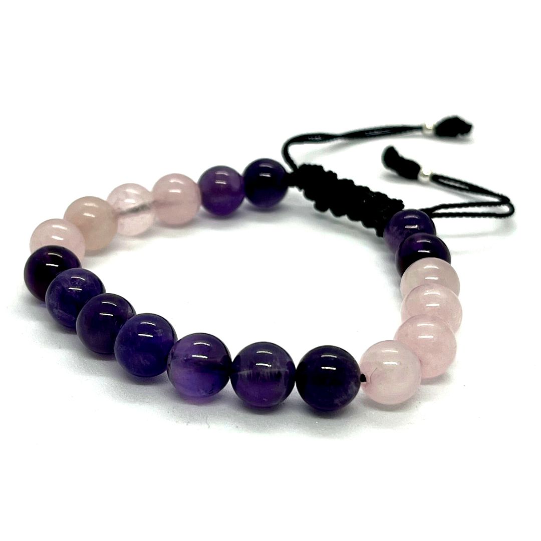 Pulsera Amatista y Cuarzo Rosa
