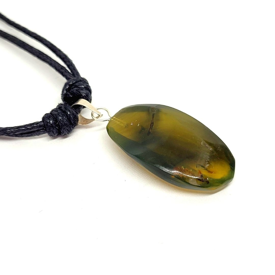 Promoción Limitada Collar de Ámbar Verde 3.3 CM
