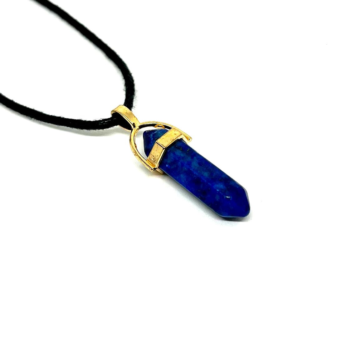 Collar con Dije de Lapislázuli en Forma de Punta de Lápiz