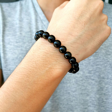 Pulsera de Obsidiana Dorada