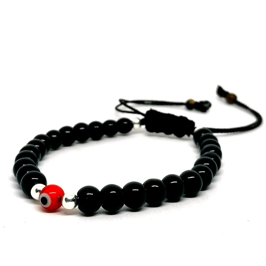 Pulsera de Ojo Turco Rojo y Ónix