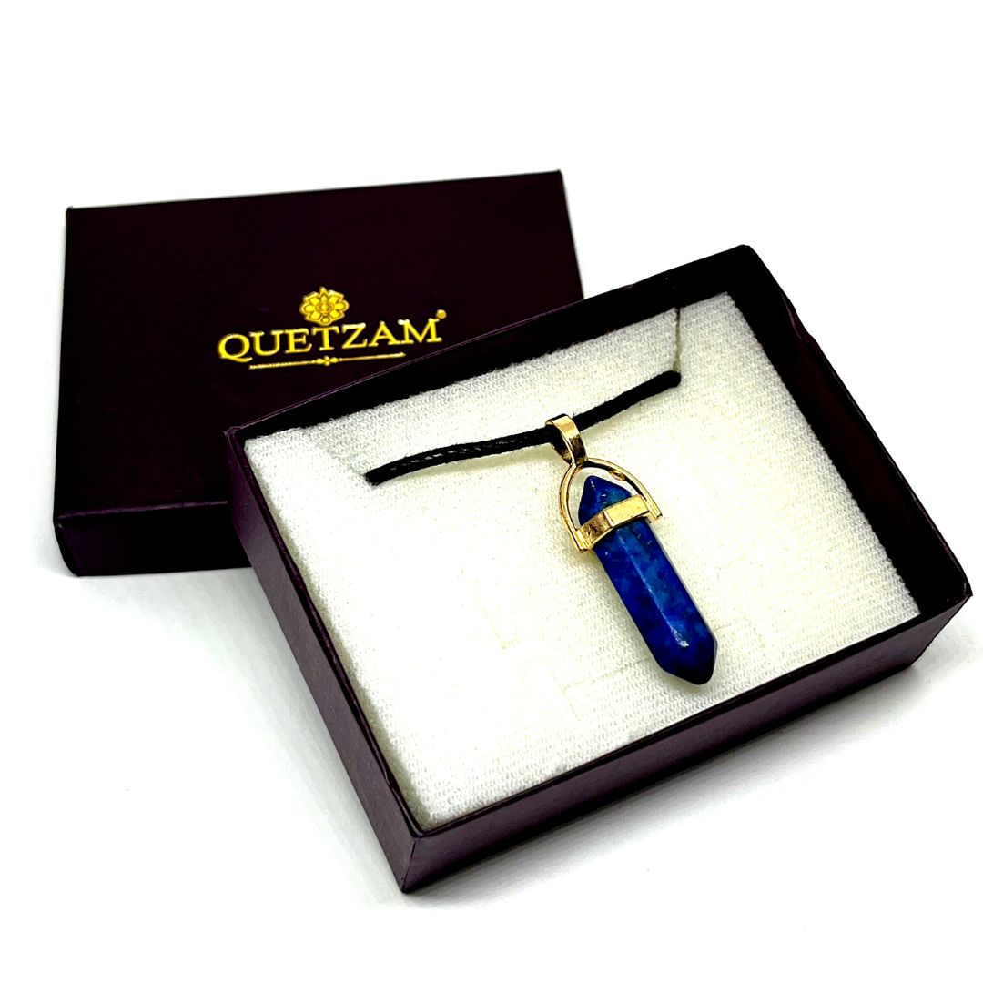 Collar con Dije de Lapislázuli en Forma de Punta de Lápiz