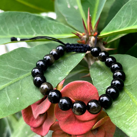 Pulsera de Obsidiana Dorada
