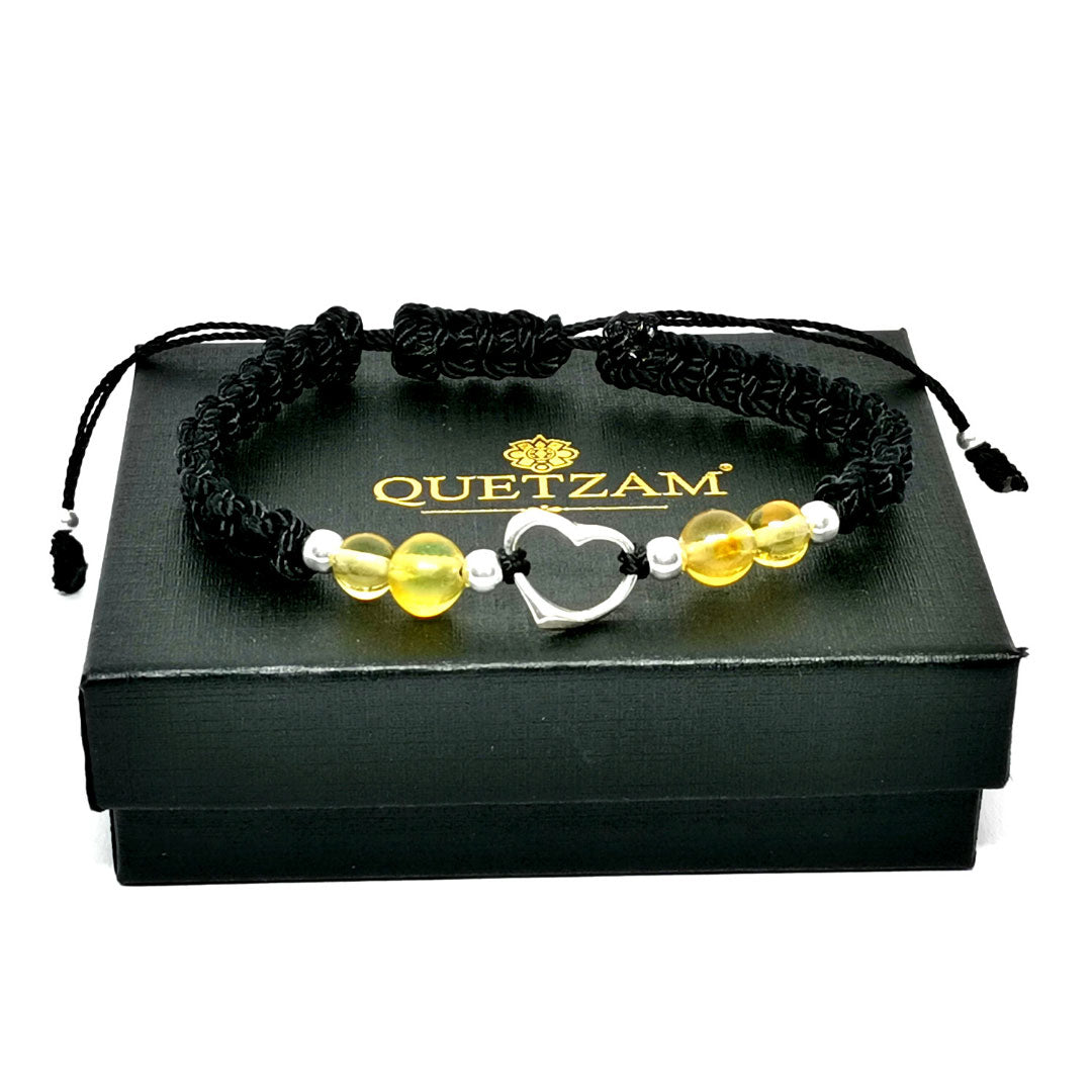 Pulsera de Ámbar Con Plata "Amor Por Siempre"