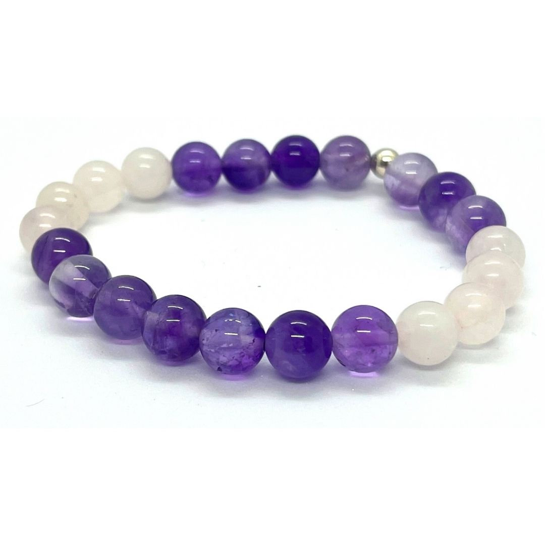 Pulsera Amatista y Cuarzo Rosa