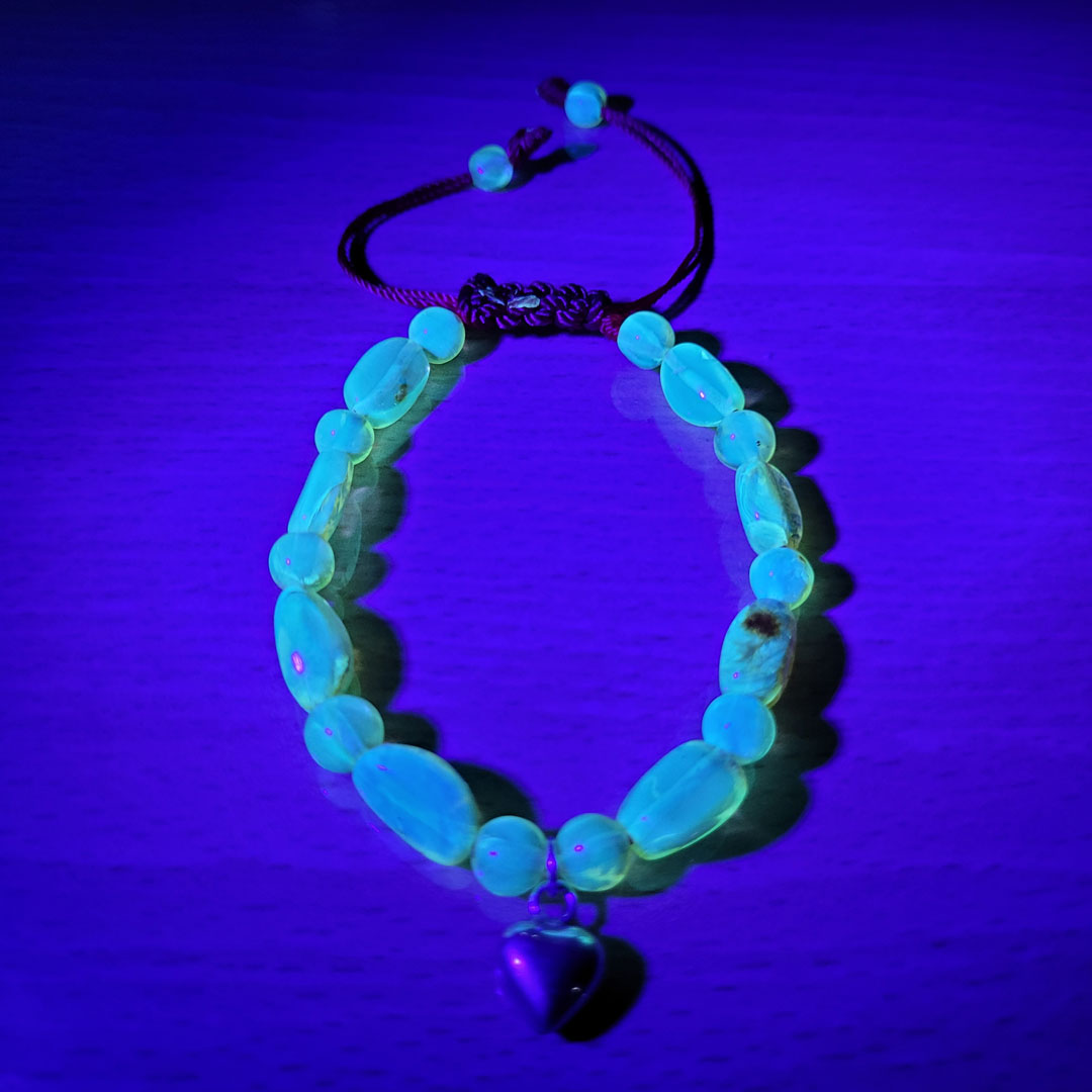 Pulsera de Ámbar y Corazón de Plata