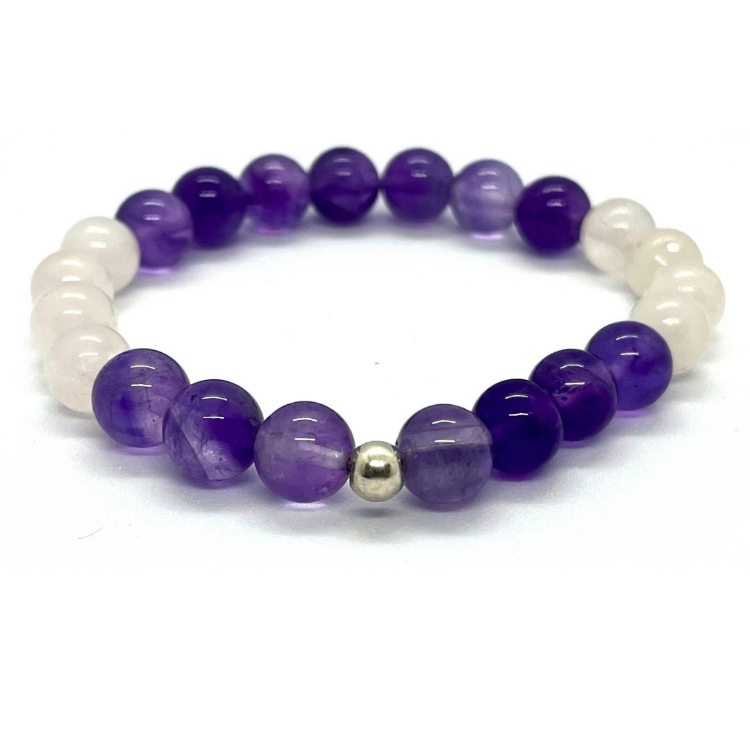 Pulsera Amatista y Cuarzo Rosa