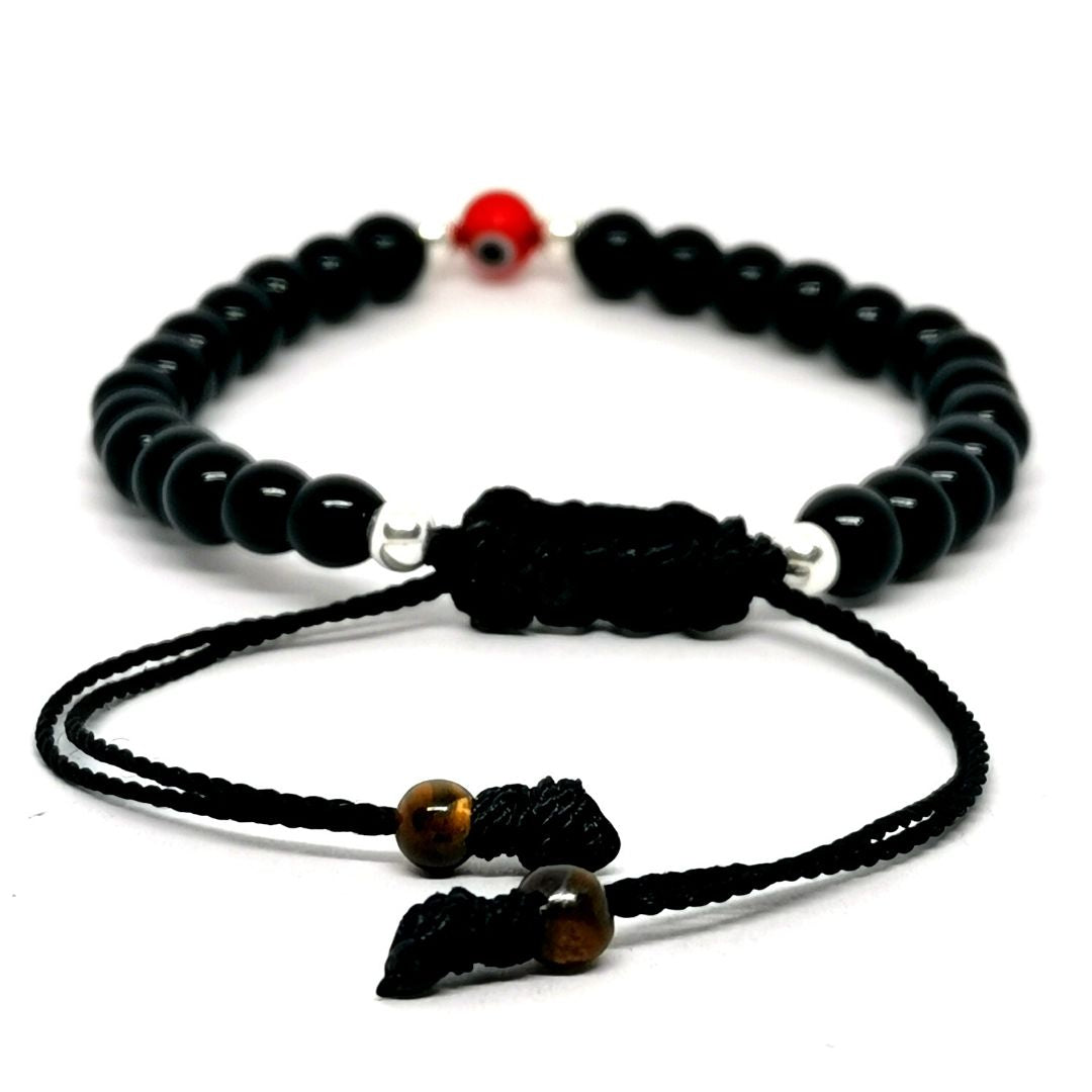 Pulsera de Ojo Turco Rojo y Ónix