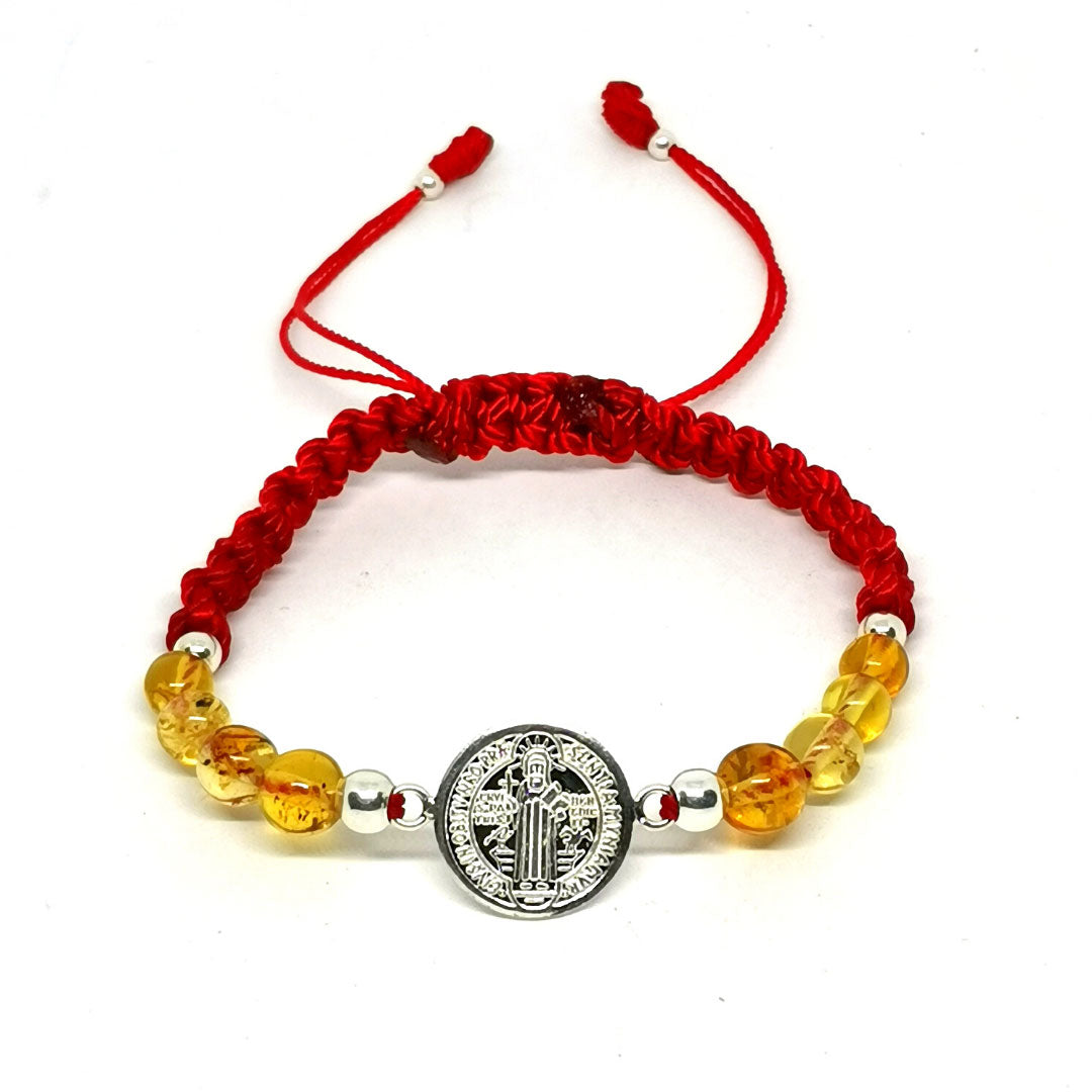 Pulsera de plata con ámbar ´´San Benito´´