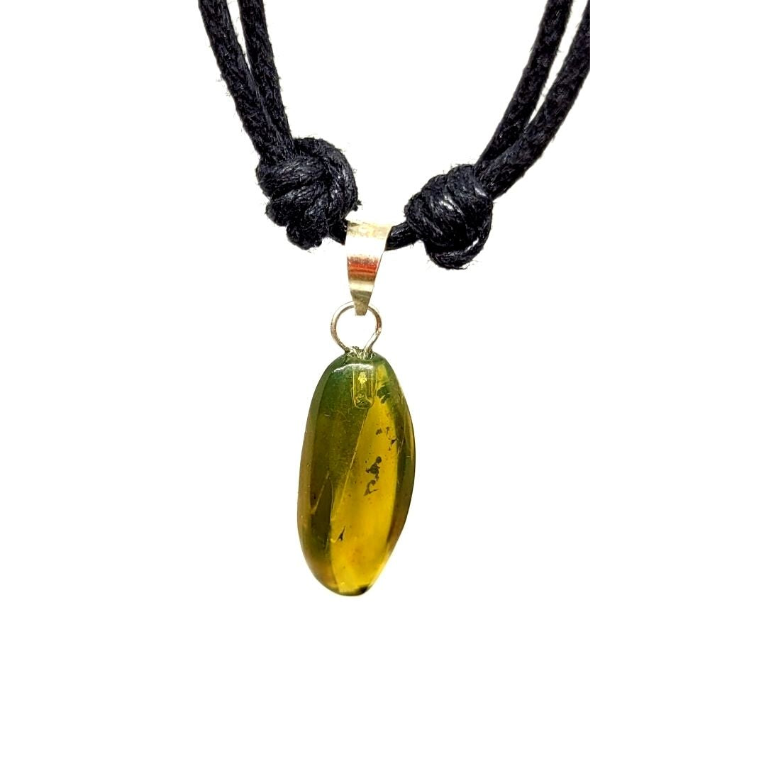Promoción Limitada Collar de Ámbar Verde 2.1 CM